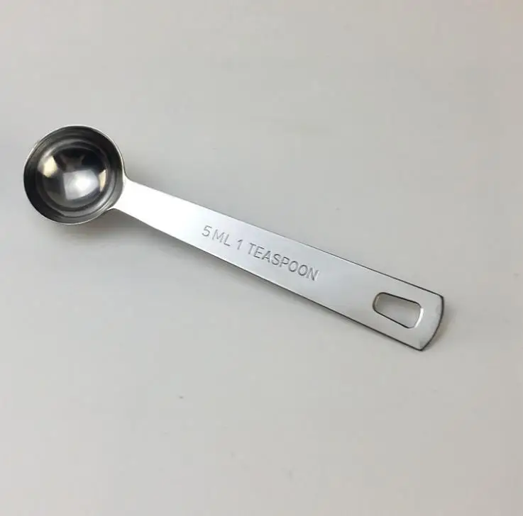 

100pc stainless steel measuring spoons teaspoon 5ml 1tsp Non-magnetic coffee spoon scoop baking tools kitchen SN3712