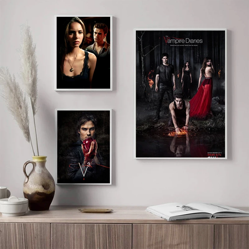 Classic Movie TV The Vampire Diaries Wall Art Picture Quality Canvas Painting Poster Bedroom Living Bar Sofa Decor Home Decor