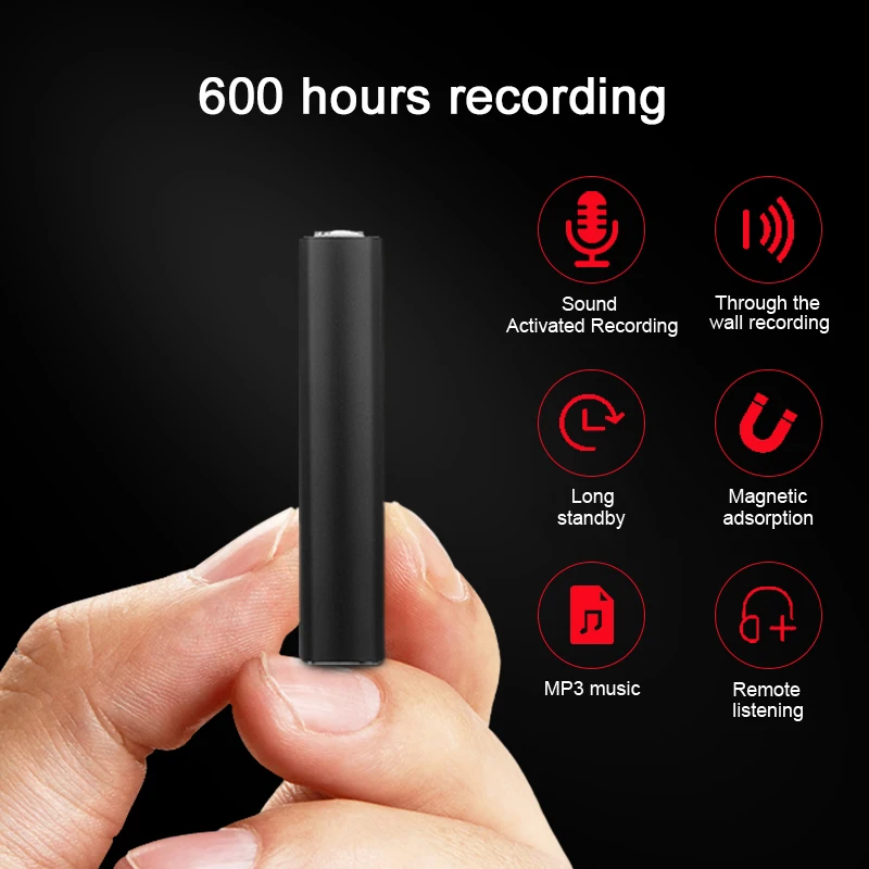 voice recorder 600 hours dictaphone audio sound mini recording activated digital micro flash magnetic Home security