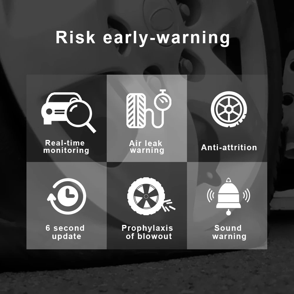 Auto TPMS-sensoren Bandenspanningscontrolesysteem Band aan boord Computer Diagnostische zonne-energie / USB Off Road 4x4 Auto-accessoires