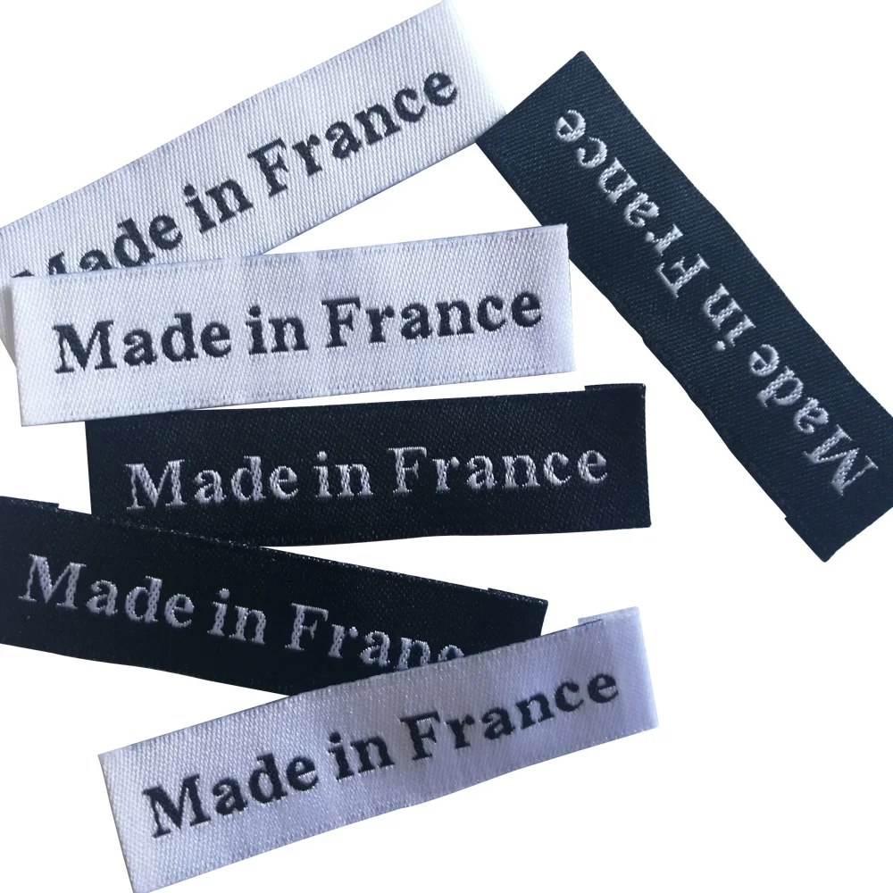 Origin Woven Labels Made In France For Clothing Bags Shoes Hand Made Fabric Labels For Sewing Tags Free Shipping