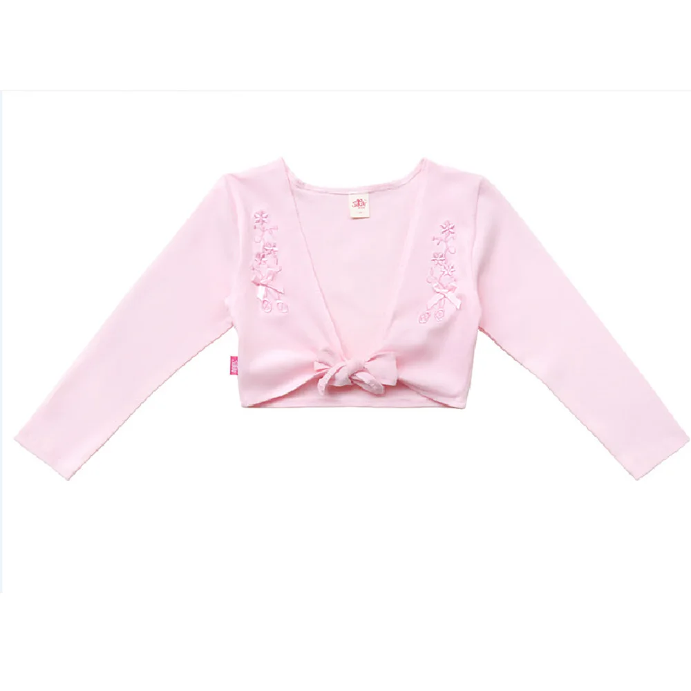 Girls Dance Ballet Warm-up Cardigan Dress Kid Gymnastics Costume Jacket Long Sleeve Crossover Wrap Tops Leotards