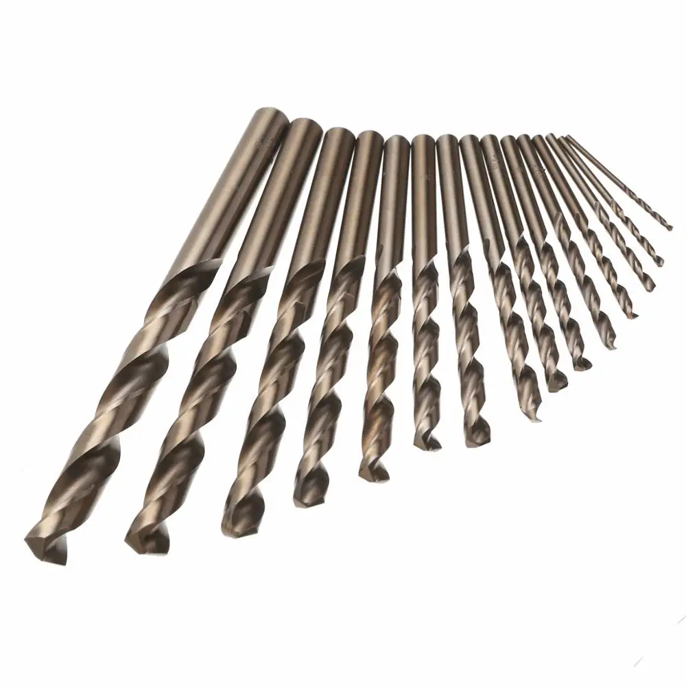 15pcs Cobalt Drill Bits For Metal Wood Working M35 HSS Steel Straight Shank 1.5-10mm Twisted Drill Bit Power Tools