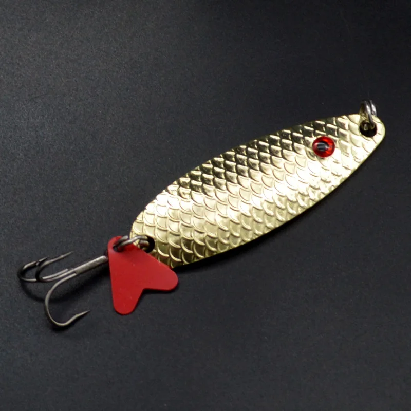 Jigs metálicos cuchara con pluma y anzuelo triple - imagen 5