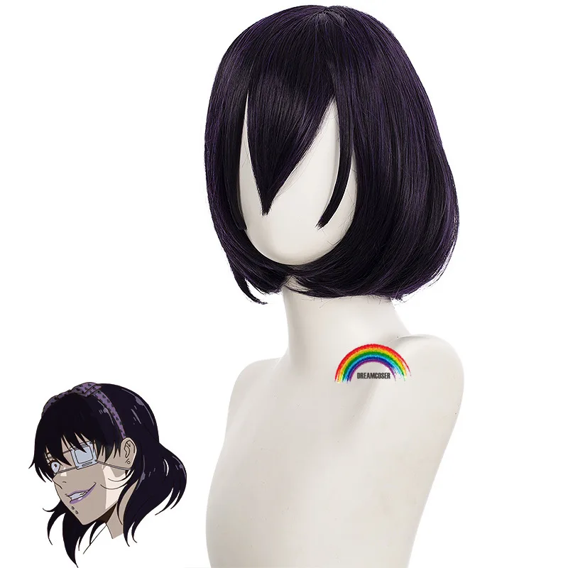 Anime Kakegurui Compulsive Gambler Midari Ikishima Cosplay Short Synthetic Hair Halloween Christmas Carnival Wigs free wig cap