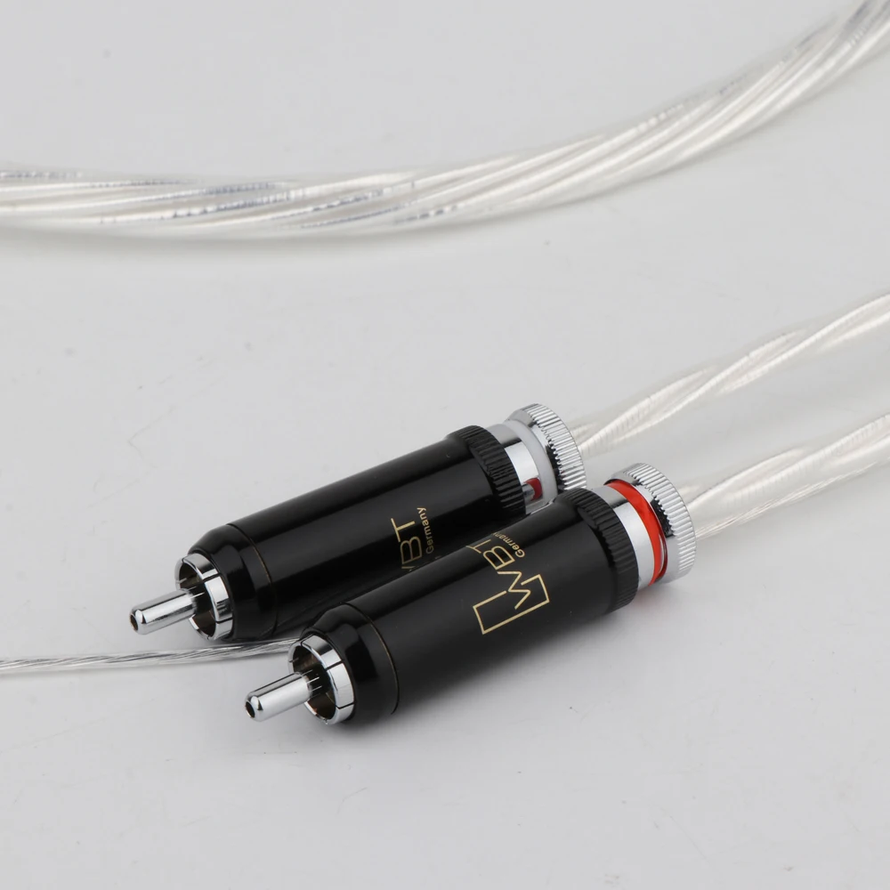 Cable de sonido Hifi Chapado en plata, conector DIN de alta gama a 2RCA, Cable de Audio OFC, 5 pines, Xlr a RCA