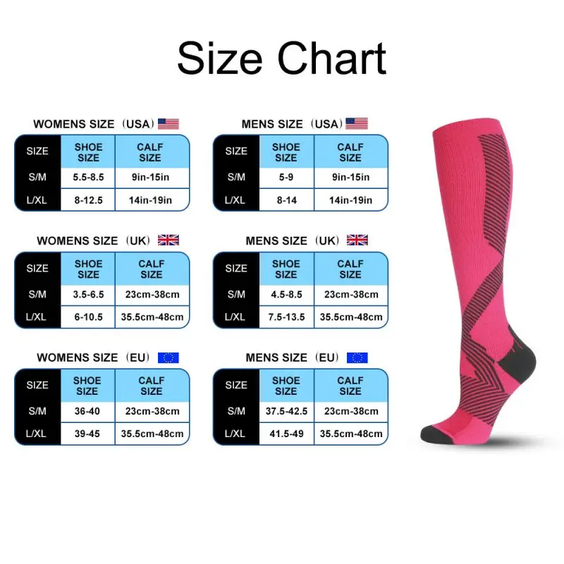 Sports Socks Cycling Compression Stockings Women\'s Men\'s Crossfit Popsocket Long Male White Nurse Designer With Print Funny Pair