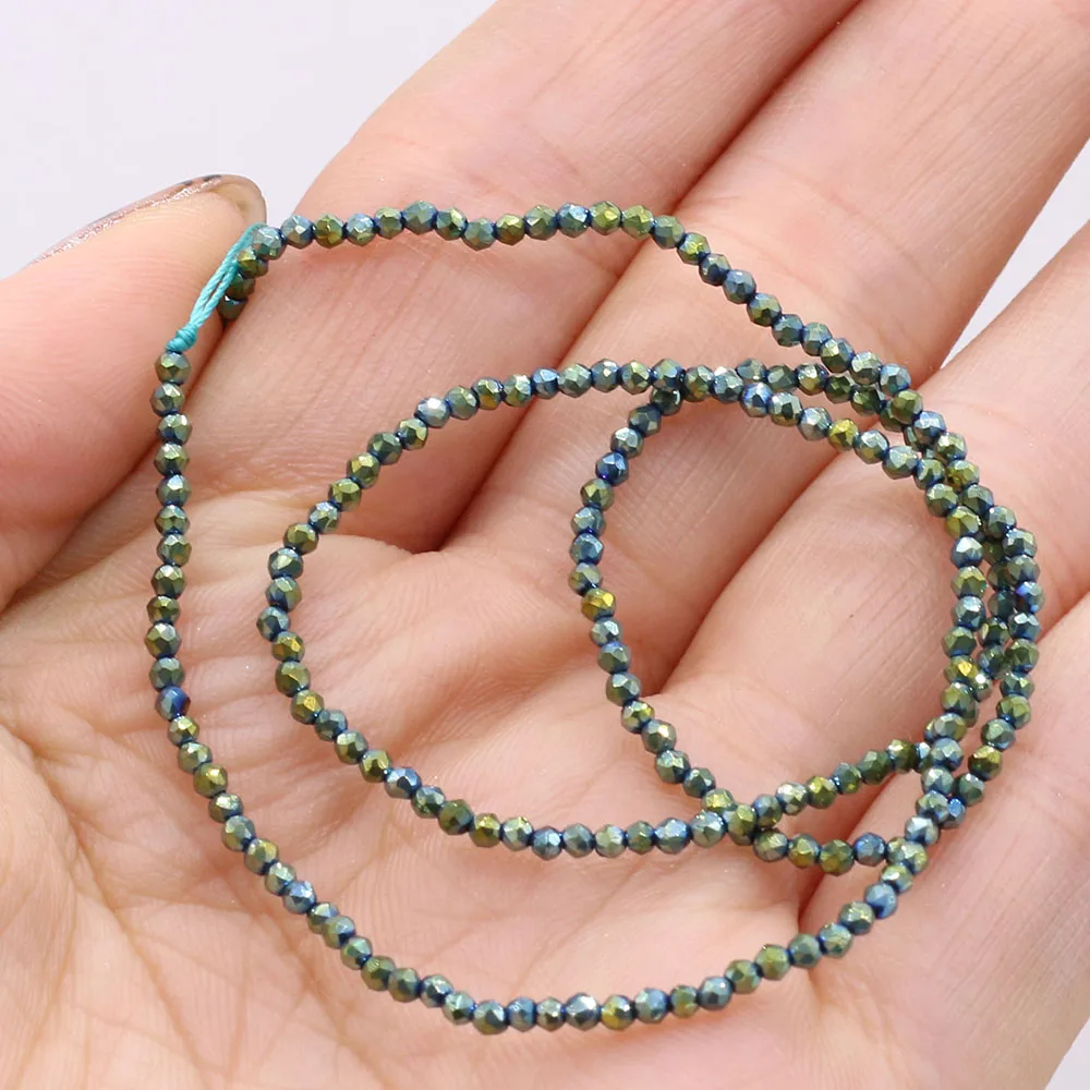 2pc Natural Stone Spinel Beads Small Faceted Shiny Crystal Bead for Jewelry Making Diy Necklace Bracelet Accessories 15inch