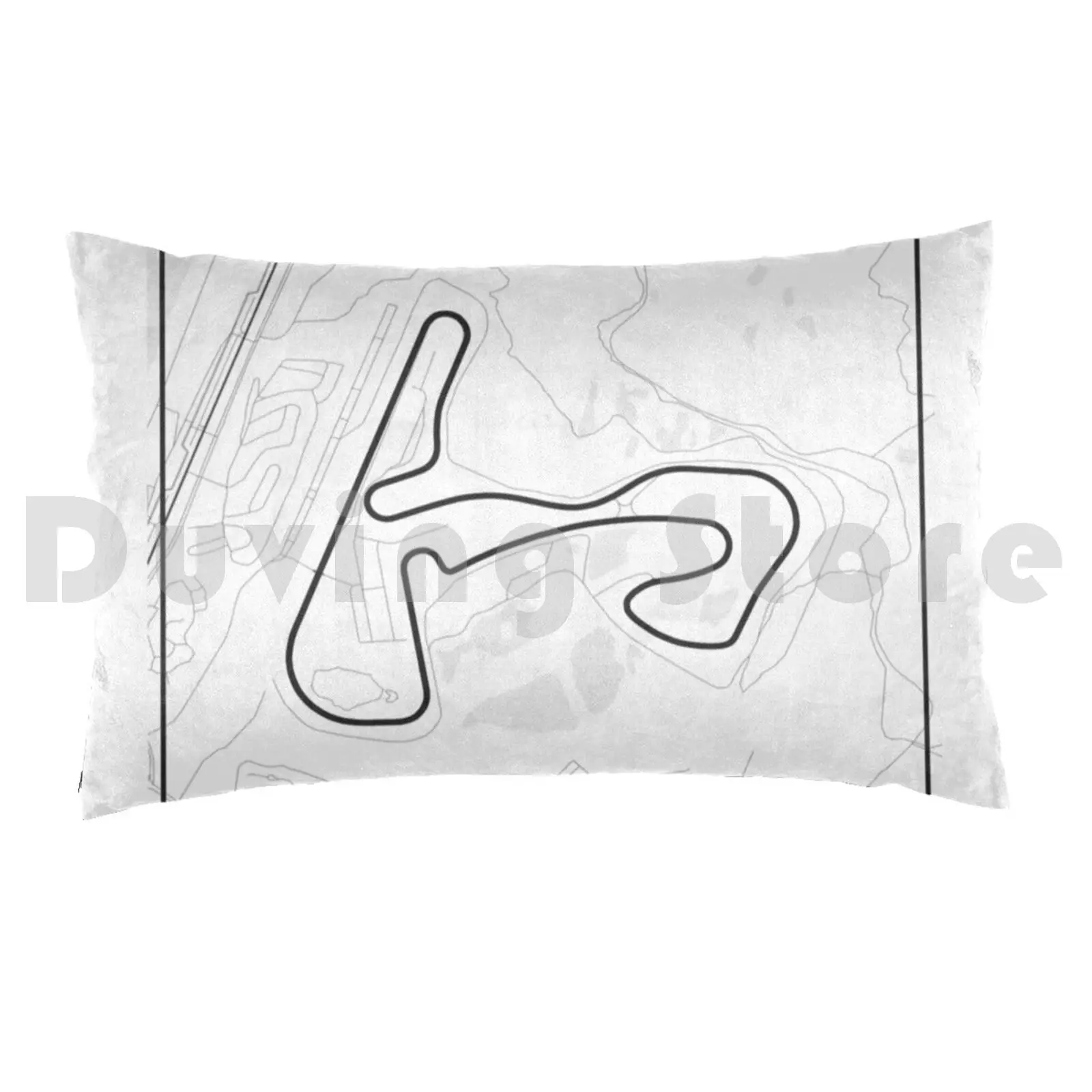 Zandvoort Circuit Pillow Case Printed 35x50 Zandvoort Circuit Racing Track Grand Prix Map Netherlands Dutch