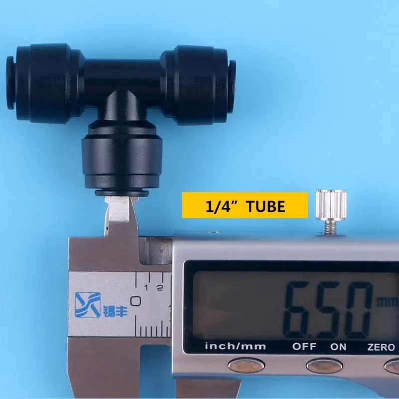 1/4" tube Black 3 way Union Tee Quick Connector 702 Low Pressure Misting Nozzles System Coupling Adapters RO Water Filter