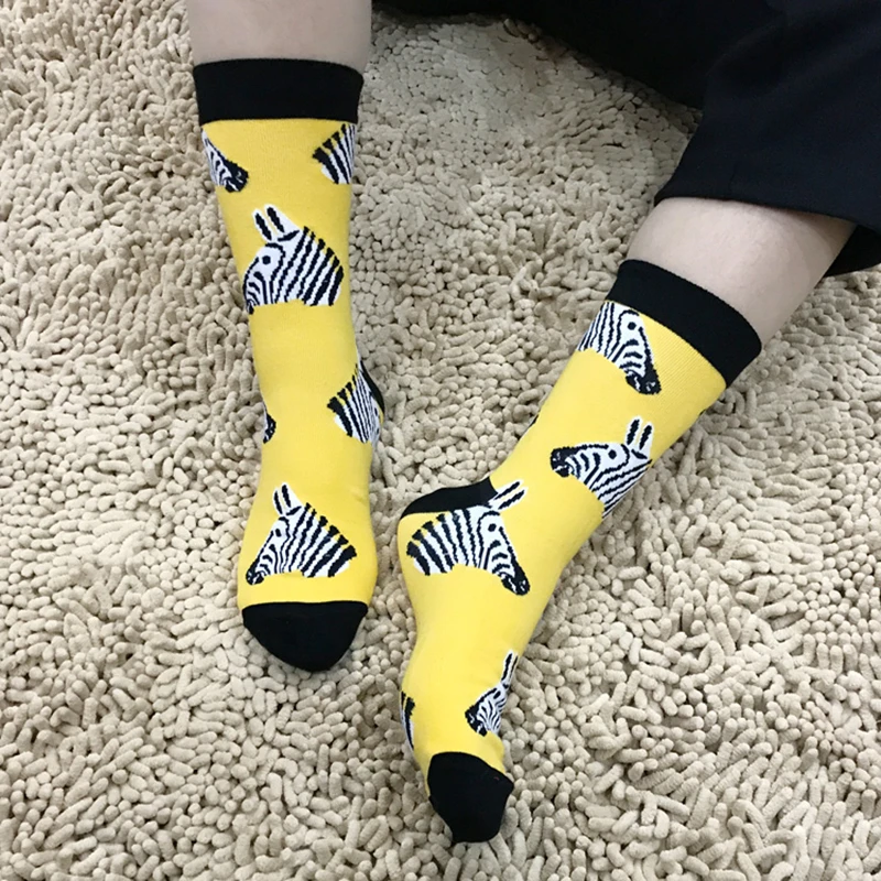 Hot Sale Men Socks Funny Colorful Combed Cotton Compression Socks Dress Soft Breathable Casual Happy Men Socks With Print