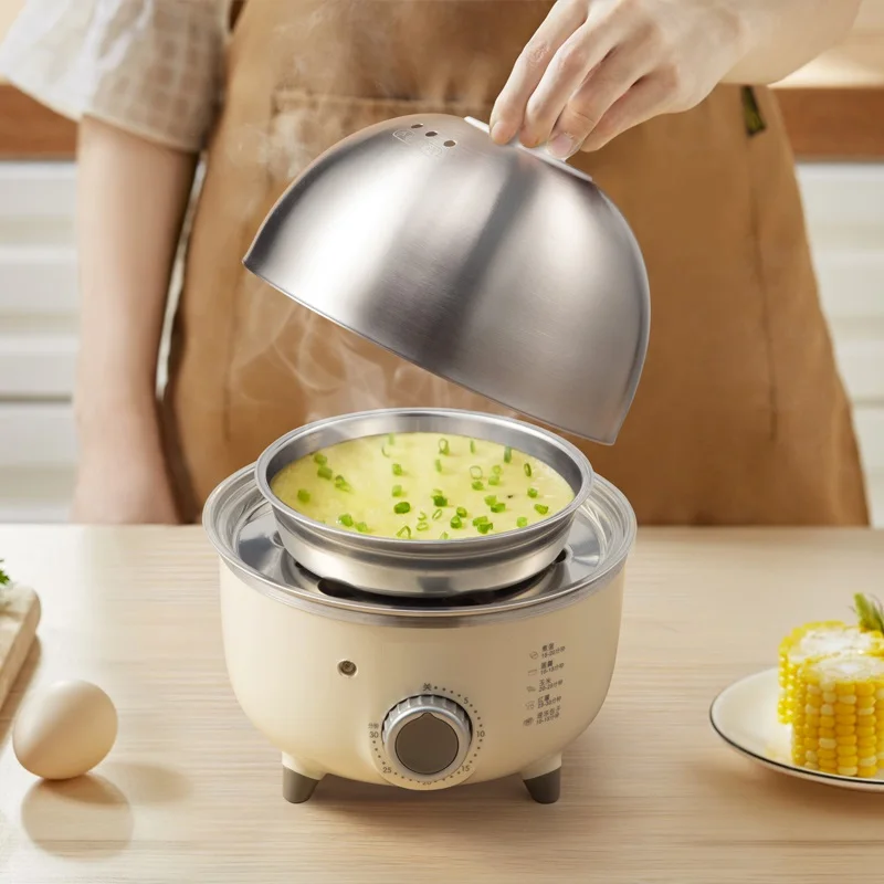 220V มินิไฟฟ้าต้มไข่แบบพกพาไข่อาหาร Steamer สำหรับ DIY สลัดนึ่งทำอาหารหม้อหม้อ