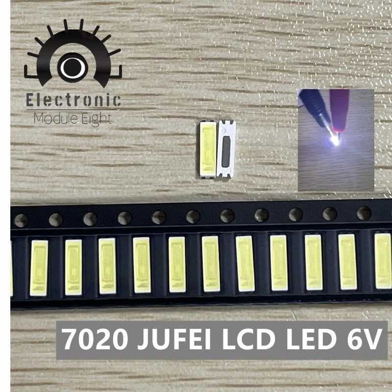 Original JUFEI LED 7020 light-emitting Light Beads High Power1W 6V 90LM Cool white For LED LCD TV Backlight new 50PCS