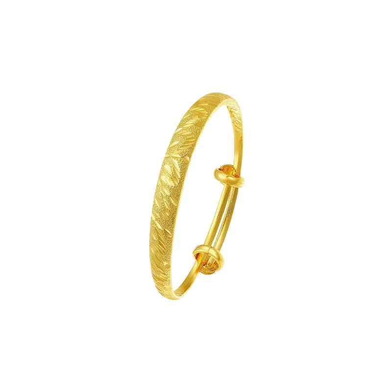 MxGxFam Push and Pull Lucky Cloud Bracelets and Bangles ( adjusted ) for Women Bridal Wedding  Jewelry XP Pure Gold Color