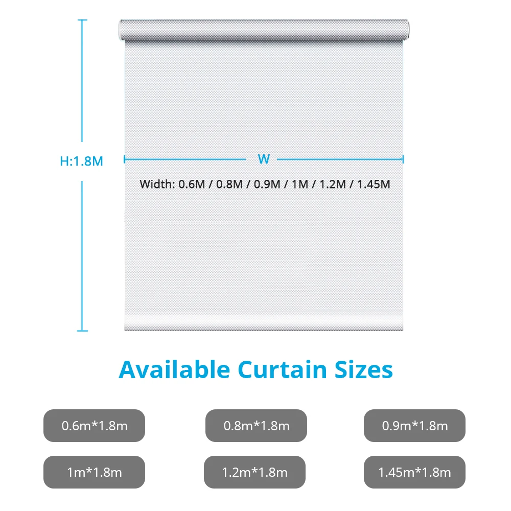 Zemismart Block-out Roller Blind with Curtains Work with Google Home Alexa Smart Blind 5% Sunshine Fabric