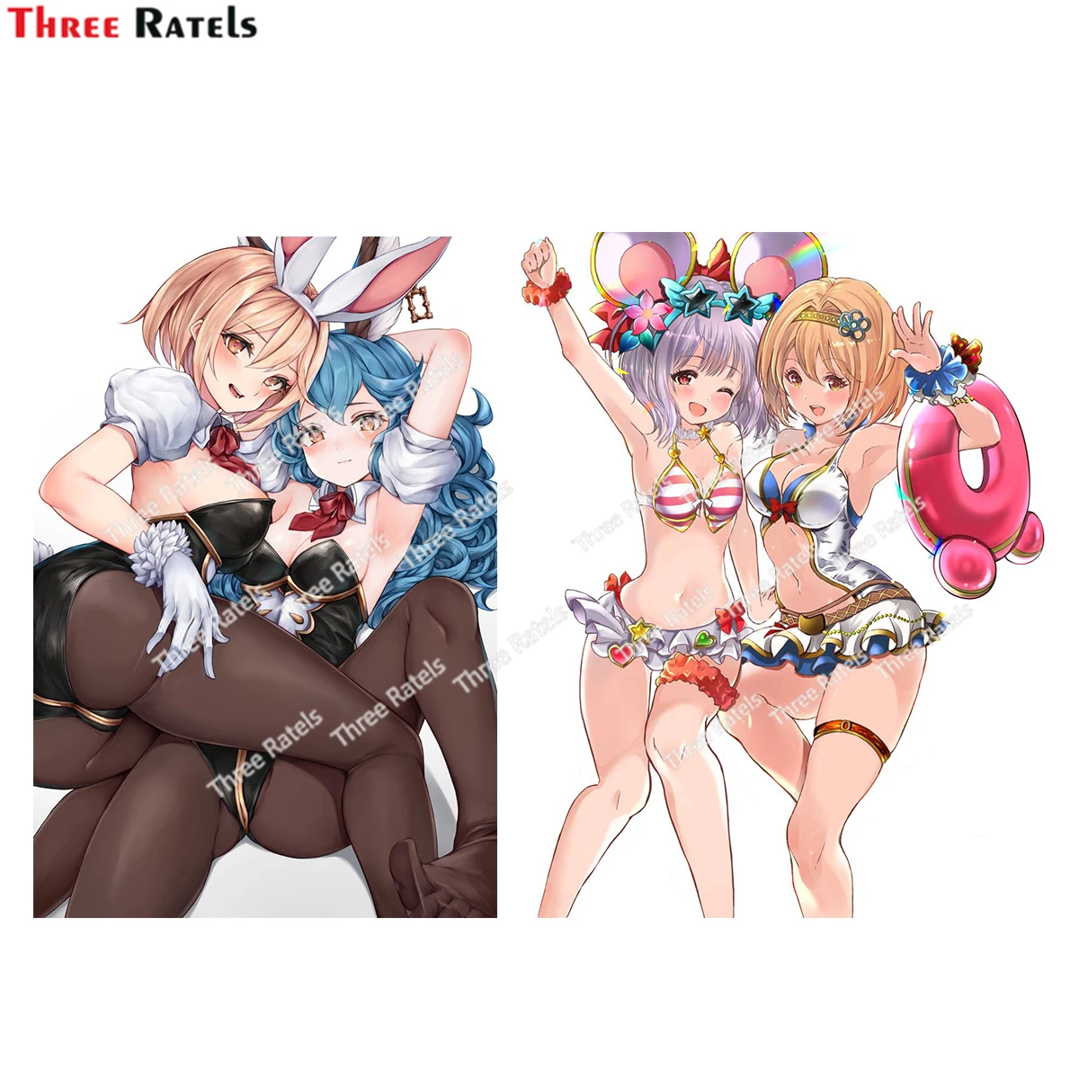 Three Ratels G419 Djeeta And Vikala Granblue Fantasy For Car Glass Accessories Phone Stickers  Car Products Stickers On Car Body