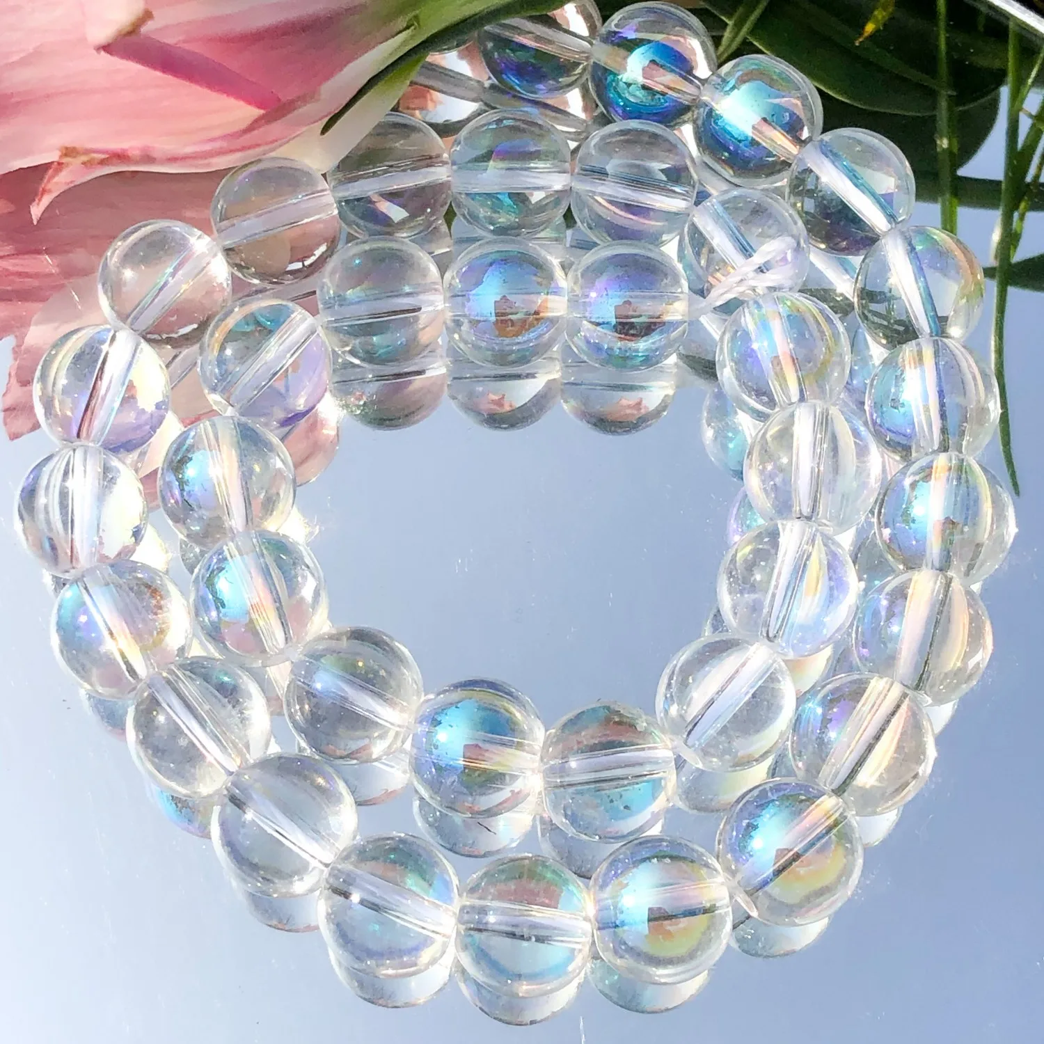 Multicolour Transparent Clear Glass Beads For Jewelry Making Crystal Quartz Diy Bracelet Round Spacer Beads 6/8/10/12mm 15Inches