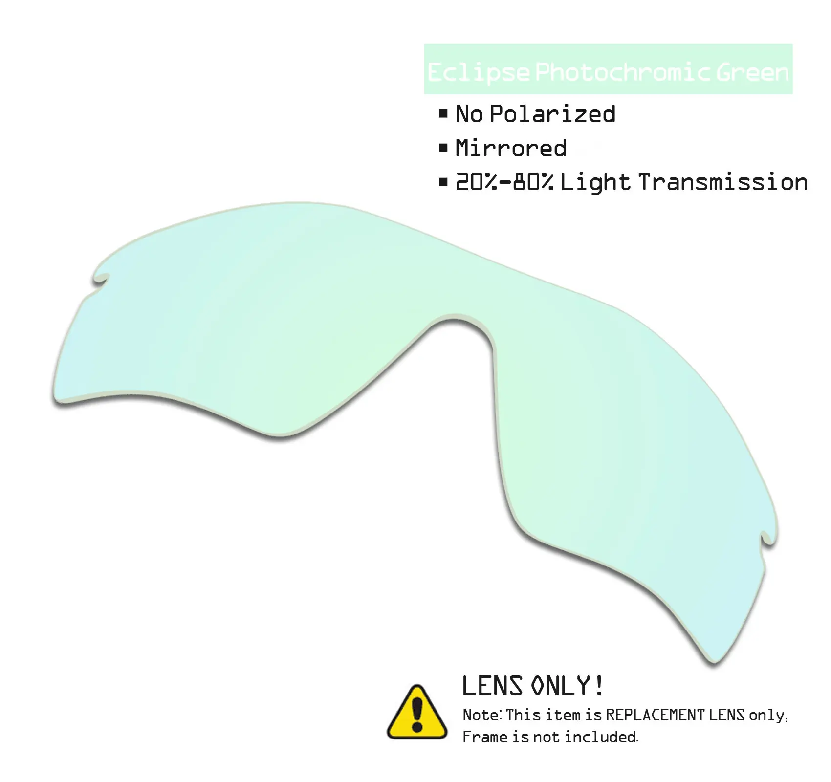 

SmartVLT Sunglasses Replacement Lenses for Oakley Radar Path - Eclipse Green Photochromic