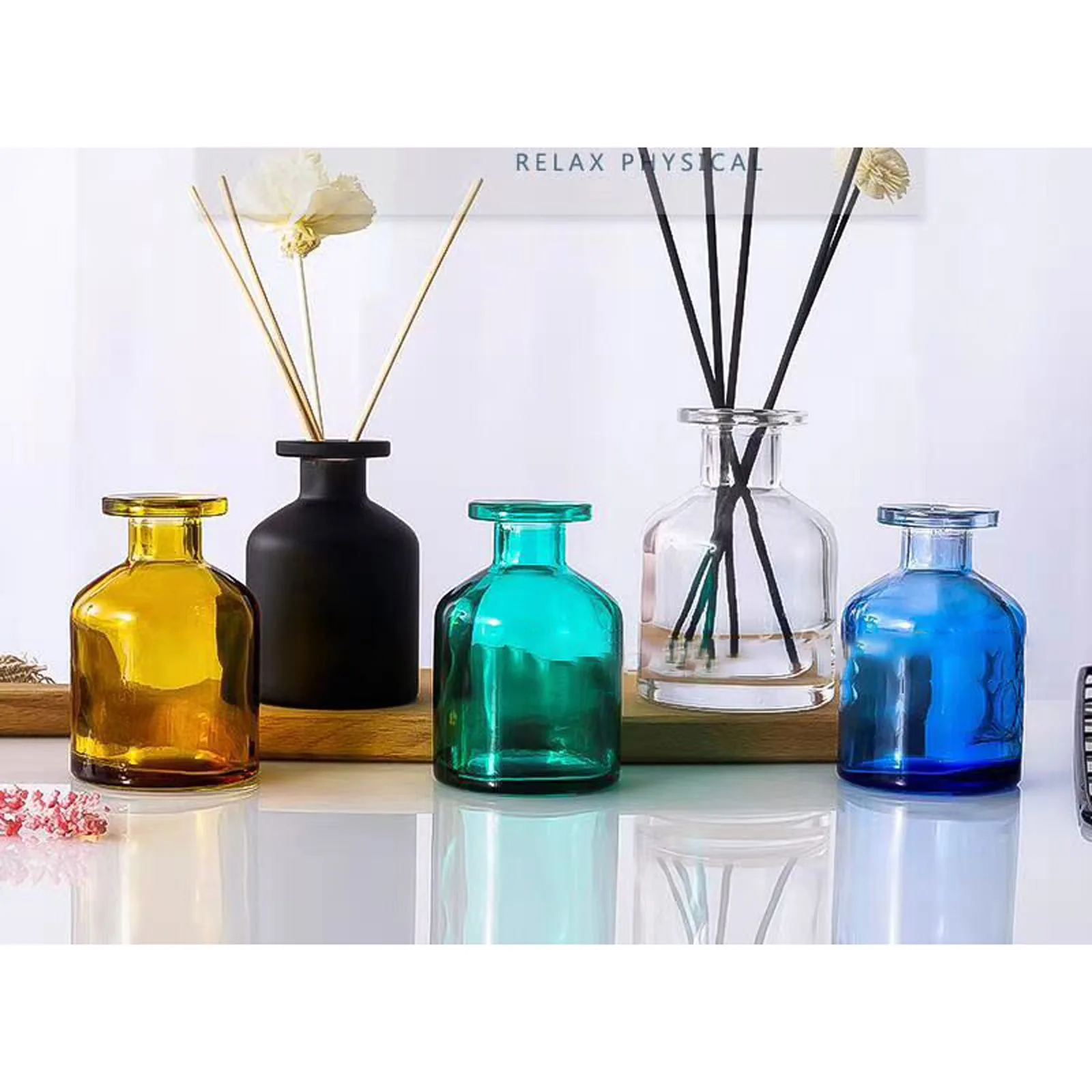 50ml/100ml Fragrance Empty Bottles can use Rattan Sticks Purifying Air Aroma Diffuser Set Essential Oil Bottles for Room Office