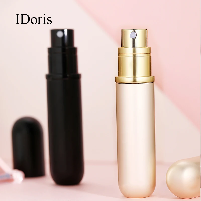 IDoris perfume vaporizers 5 ml Metal Perfume Bottle Aluminium Refillable Atomizer Portable Glass Spray Bottle Empty