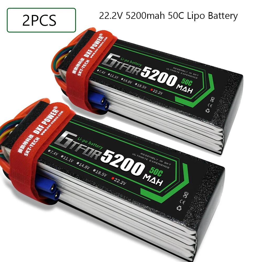 

GTFDR 6S 22.2V 5200mah 50C-100C Lipo Battery 6S XT60 T Deans XT90 EC5 For FPV Drone Airplane Car Racing Truck Boat RC Parts