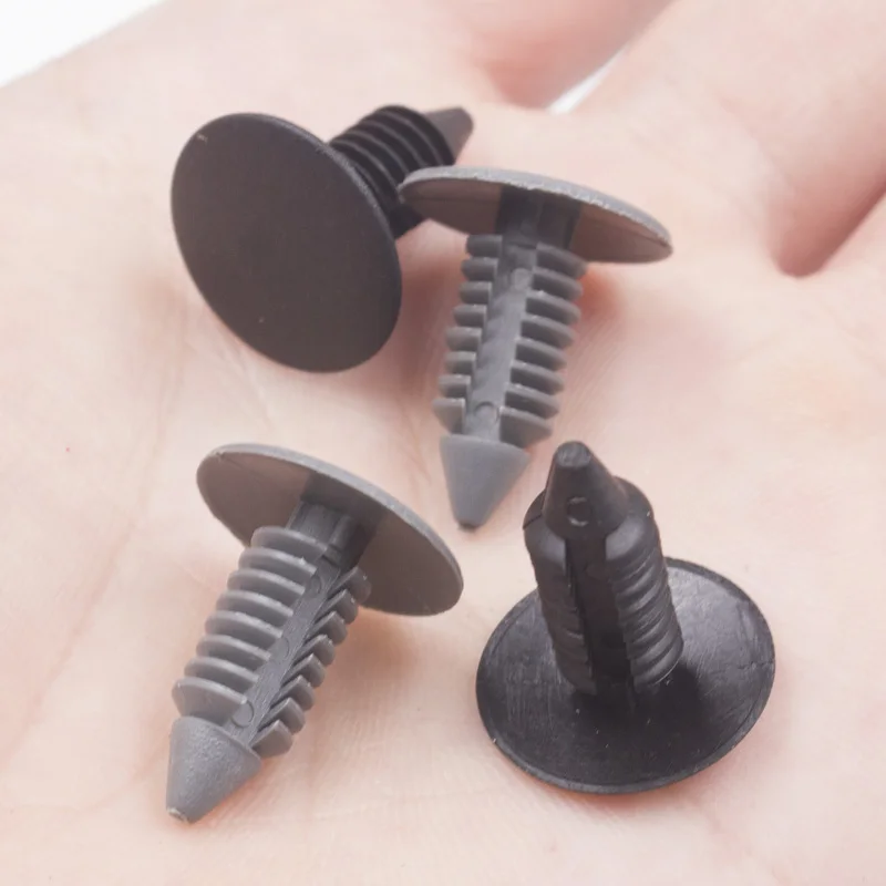 50Pcs Gray Black Plastic Push Rivets Fasteners New For Car Auto Bumper Fender