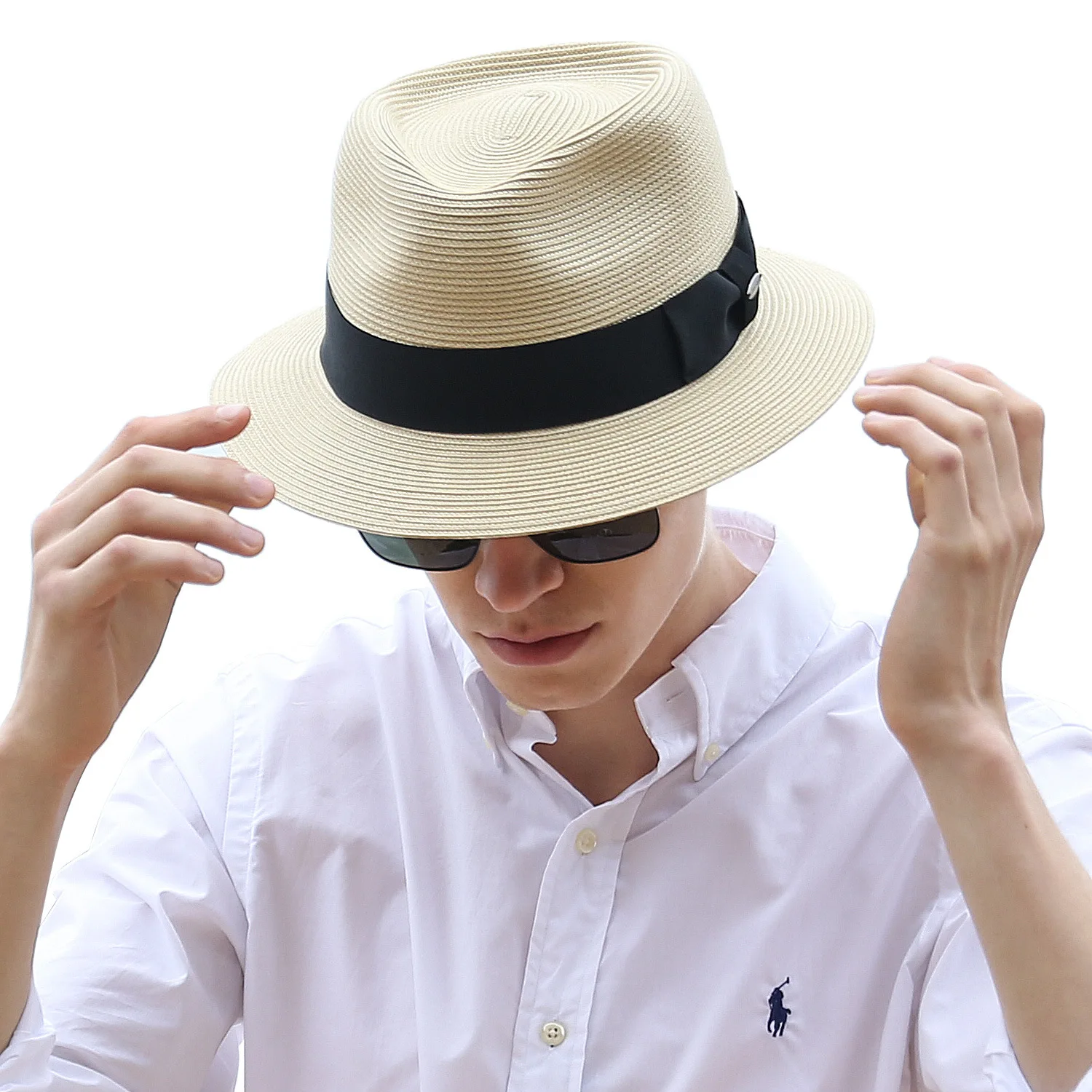 2021 New Straw Hat Top Hat Beach Travel Sunshade Hat Summer Men's Hat Outdoor Business Fashion Korean Sunscreen Hat Wholesale