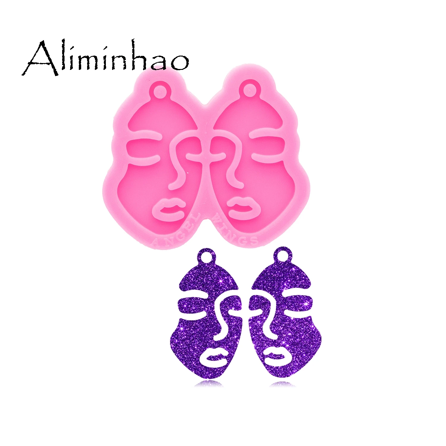 DY0726 S/M/L Super Glossy Girl face Earring mold Resin Silicone Mold DIY Epoxy Mould Decoration Keychain