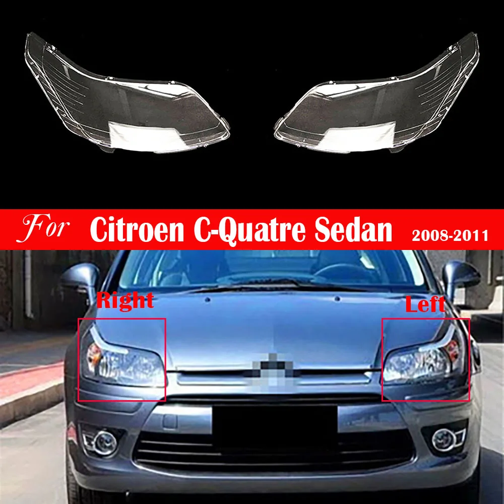 Car Front Headlamp Lens Replacement Light Auto Shell For Citroen C-Quatre Sedan 2008 2009 2010 2011 Headlight Cover Bright Lamp