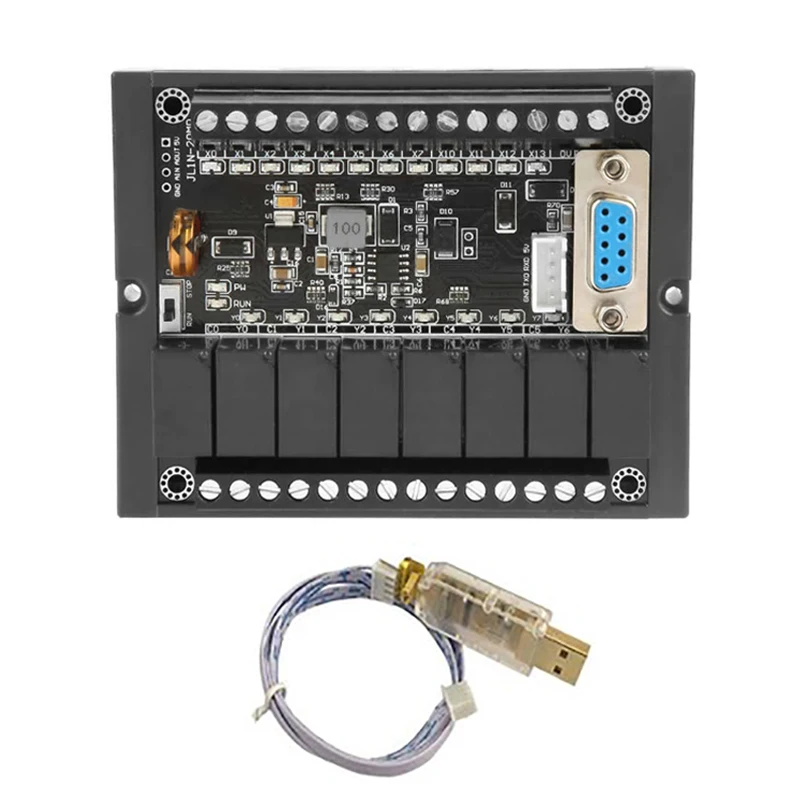 

PLC programmable controller DC 24V PLC Regulator FX1N-20MR Industrial Control Board Programmable Logic Controller