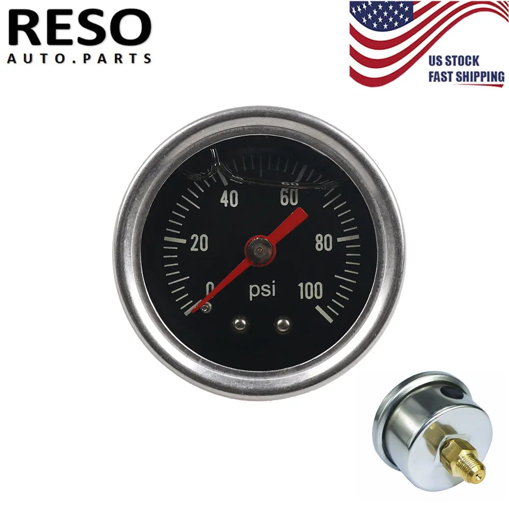 

Black Car Oil Pressure Gauge Fuel Pressure Gauge Liquid 0-100 Psi 1/8" NPT