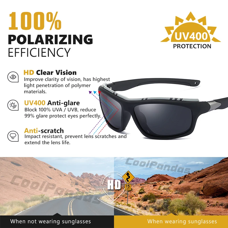 Classic Square Sunglasses Polarized Men Army Sports Driving Glasses Tactical Male Goggle Anti-glare UV400 zonnebril heren