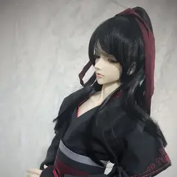 Parrucca bambola BJD 1/3 1/4 70cm capelli bambola MDZS The undomed Wei Wuxian Xiaozhan nero argenteo lungo accessori antichi cinesi