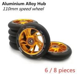 Rueda de alta velocidad de 110mm para patines de montaña, rueda de una sola línea, neumáticos de aleación CNC Hub 88A, PU duradero