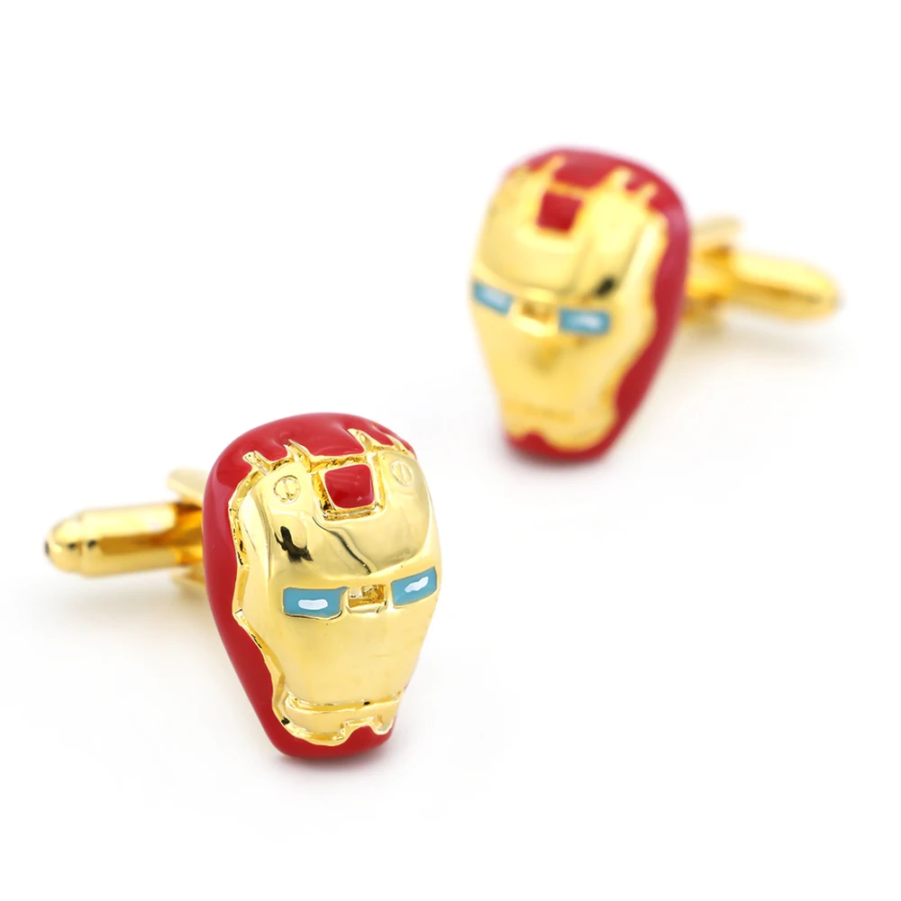 Superheroes Design Ironman Cufflinks For Men Quality Brass Material 2 Colors Option Cuff Links Wholesale&retail