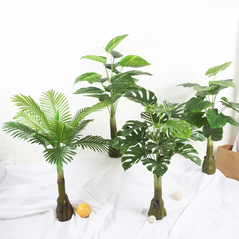 

85cm Large Tropical Palm Tree Artificial Monstera Plants Plastic Green Turtle Leaves Fake Potted Foliage for Wedding Christmas