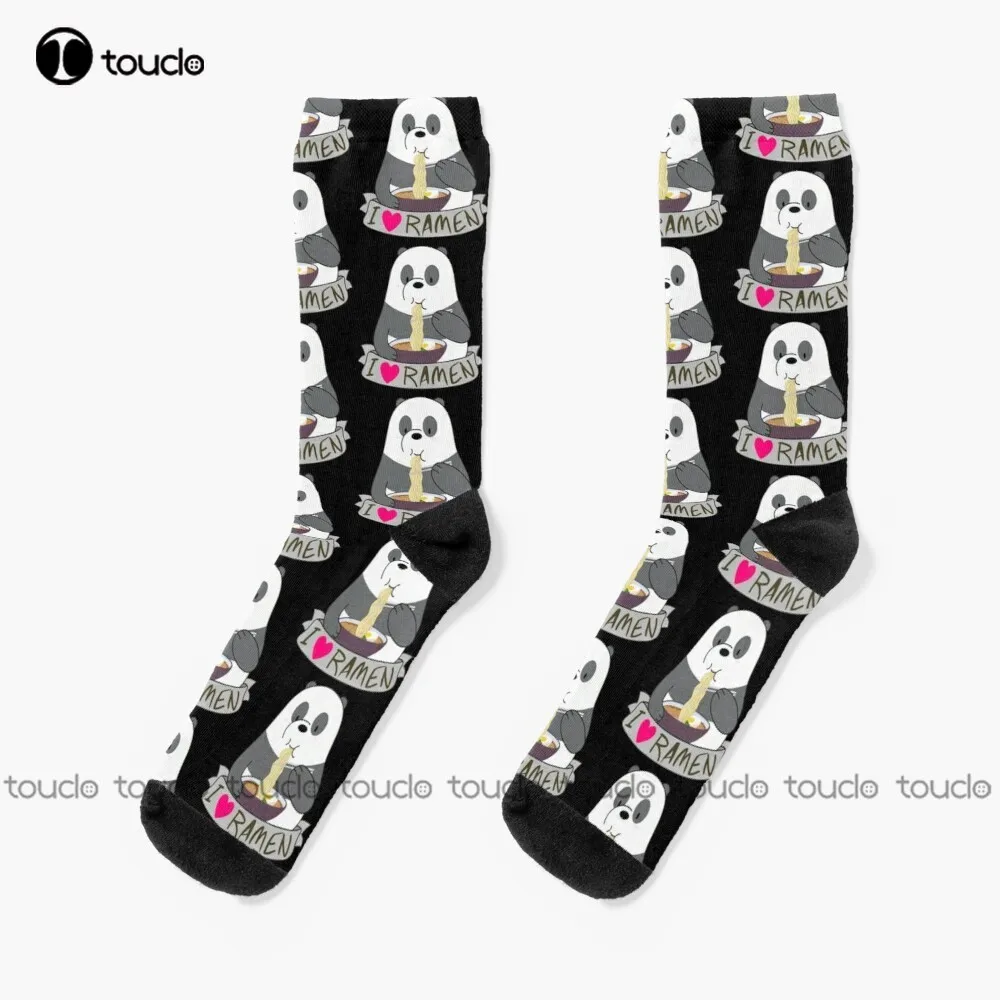 Panda Ramen Socks Workout Socks Men Christmas New Year Gift 360° Digital Print Personalized Custom Unisex Adult Teen Youth Socks