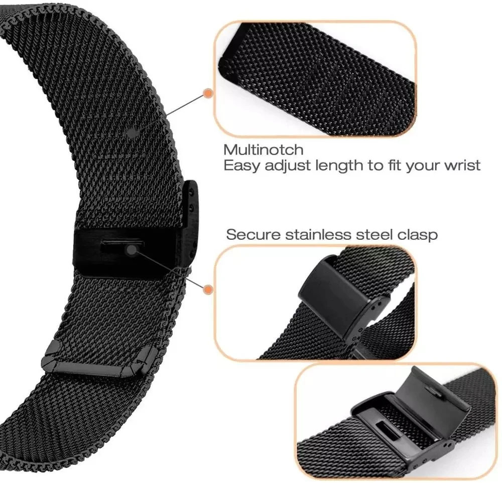 Watchband for Garmin Venu Sq 2 Music Milanese Strap for Forerunner 645 245M Smart Bracelet Replacement Wristband Correa