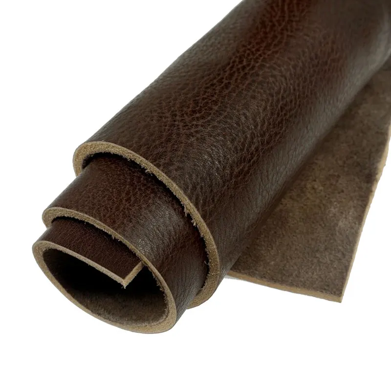 4.5mm Thick Full Grain Cowhide Leather Brown Genuine Leather Piece First Layer Material Leather Square for DIY Leathercraft