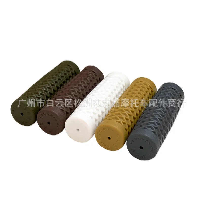 Cafe Race Motorcycle Handlebar Grip Retro Rubber Handle Bar Non Slip Unviersal Vintage Grip 22MM 7/8\