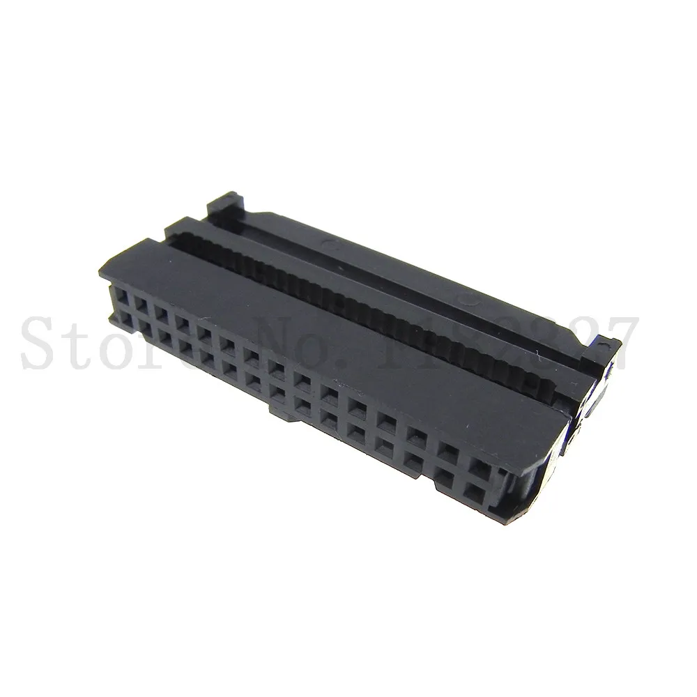 

2.54mm Pitch 2x15 Pin 30 Pin IDC Female Header Socket Connector FC-30 Black Color