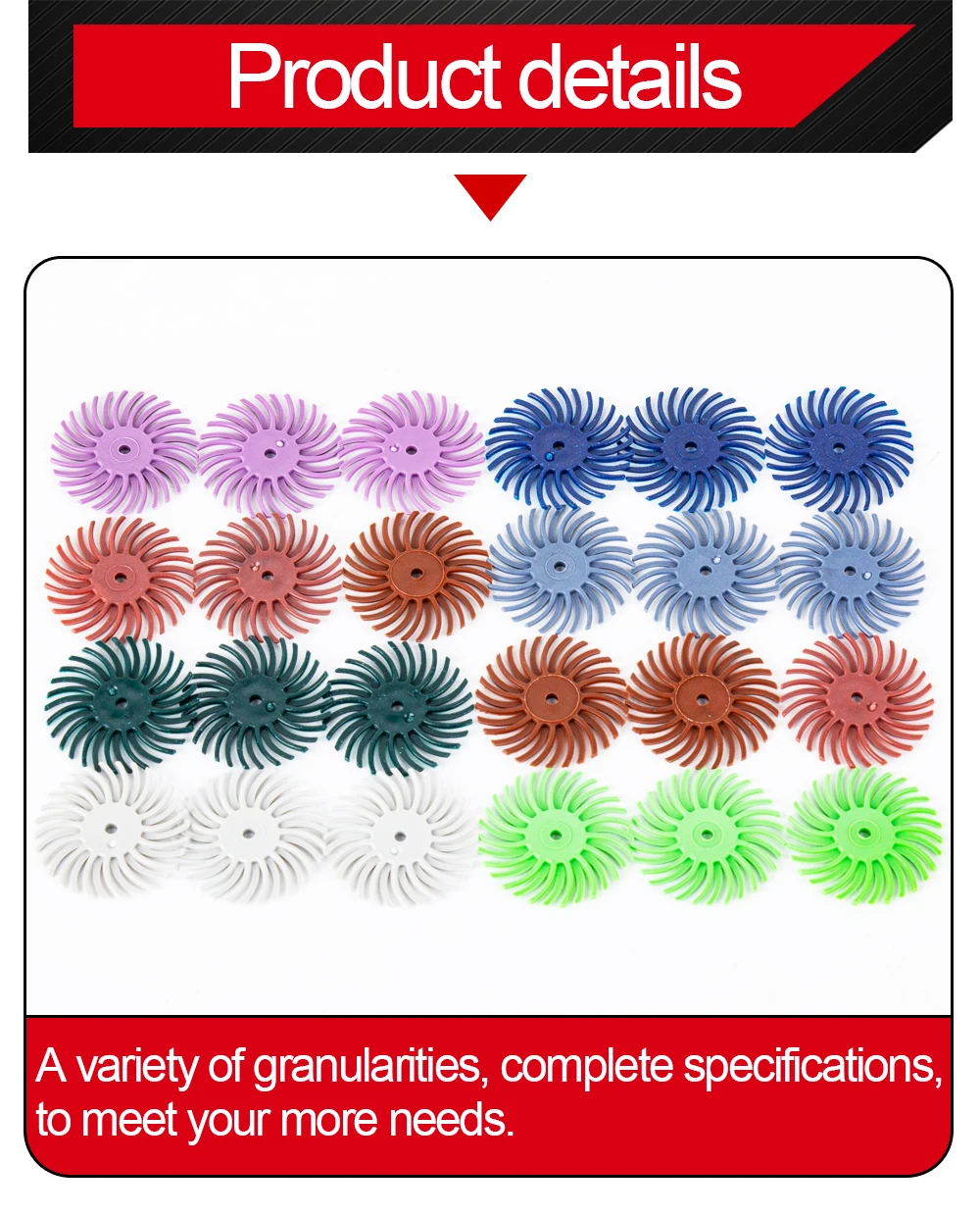 1 Zoll Radial Bristle Disc Kit Schleifbürste 1/8 Zoll 3 2,35 mm Schaft Detail Polierscheibe für Drehwerkzeugzubehör – Detail 5