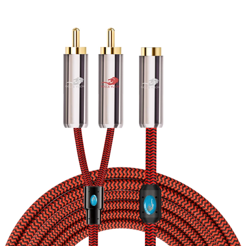 

Mini Jack 3.5 Female to Dual RCA Male Preimium Audio Cable for AMP Soundbox Decorder 1/8" OFC Shielding Cable 1M 2M 3M 5M 8M 10M