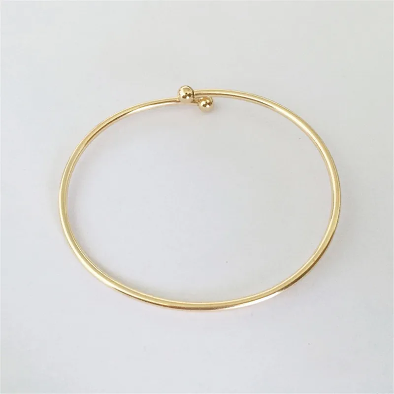 14K Goldfilled 7 Zoll Flex-Armreif 2,3mm mit Gewindekugeln Armband Handgemachter Schmuck Boho Charms Armbänder DIY Schmuckzubehör – Detail 14