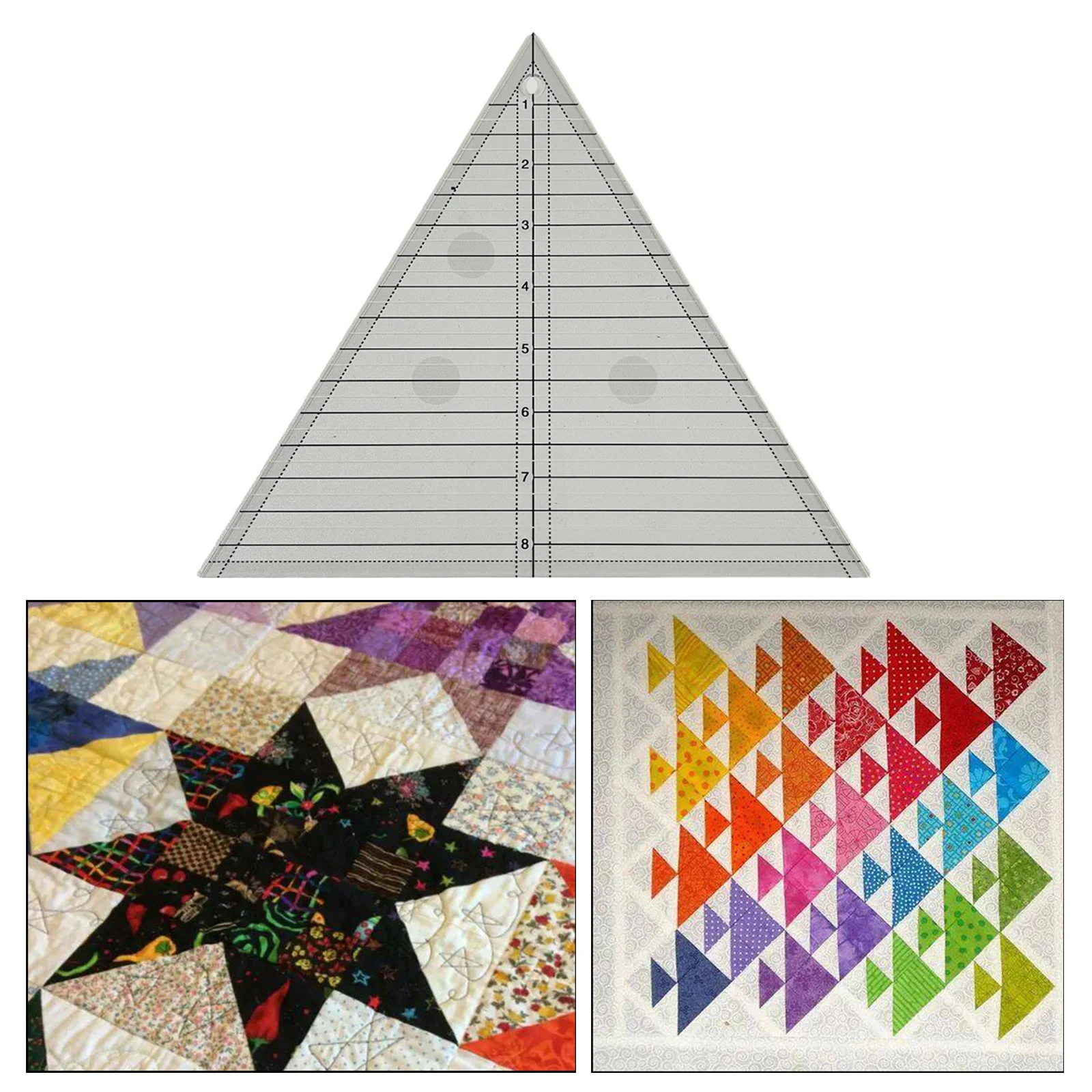 TrianglePatchwork righello per cucire righello regola di taglio strumento per trapuntatura macchina per cucire famiglia accessori per trapuntatura a triangolo a 60 gradi