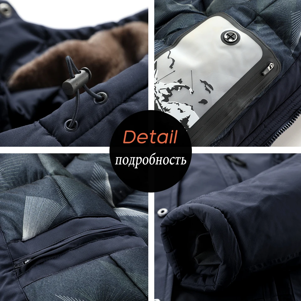 2022 Men Winter New Outdoor Long Waterproof Thick Warm Fleece Parkas Jacket Coat Men Classic Casual Brand Pockets Hat Parka Men