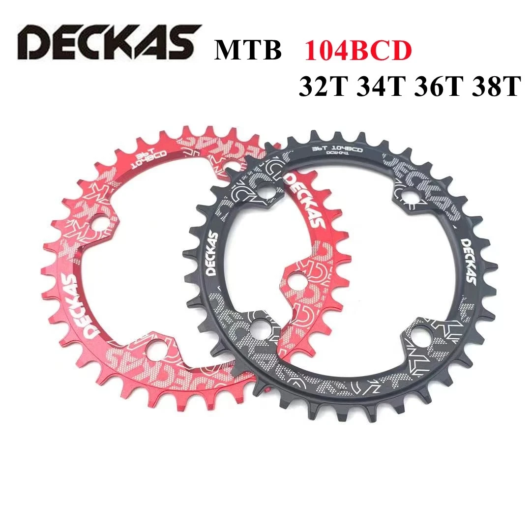 

Deckas 104BCD Chainring Round 32T 34T 36T 38T Narrow Wide Chain ring For MTB Mountain Bike 104 BCD bicycle crank Chainwheel