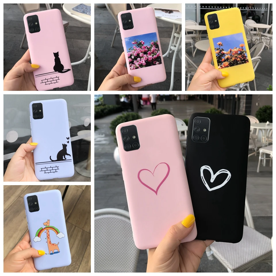 For Samsung Galaxy A71 SM-A715F/DS Case Couples Cartoon Painted Silicone Cover For Samsung A71 SM-A715F/DSM Cases Fundas 6.7