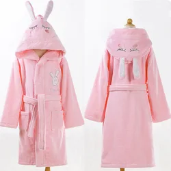 Children's bathrobe Boy girls pyjamas Kids cartoon Sleepwear Baby Warm homewear Long sleeve hooded For 4-18 Years Teenager Child