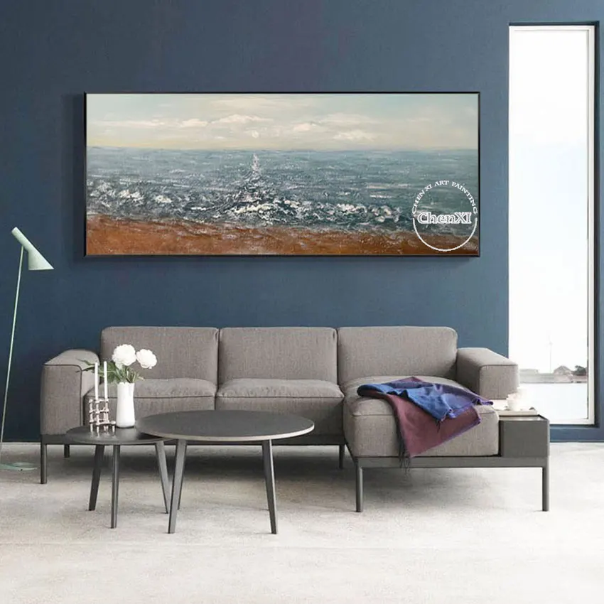 Half Way Up The Hill Look At The Beautiful Scenery Under The Mountain Abstract Oil Painting In House Decorative Frameless